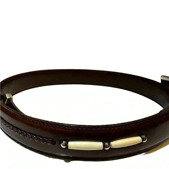 Onyx by Brighton Size 34 Brown leather with braided and beaded detail - Picture 6 of 11